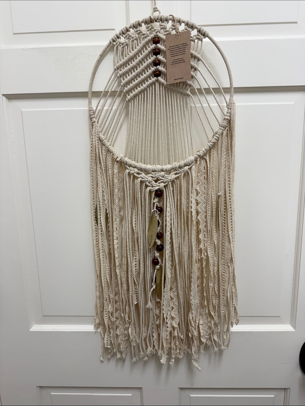 NWT Boho Macrame Wall Hanging in Natural Cream